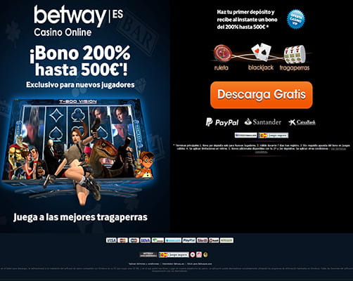 pagina de inicio con bono de Betway