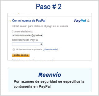 confirmación de contraseña de paypal